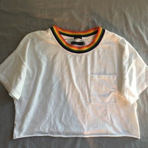 Abercrombie & Fitch pride rainbow collar crop top